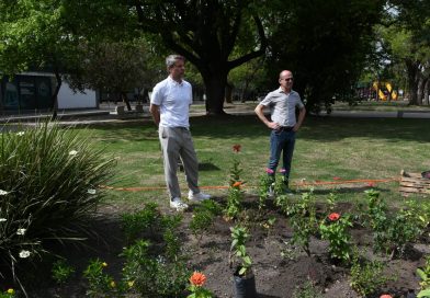 Ornamentaron la Plaza Cívica con flores del Vivero Municipal